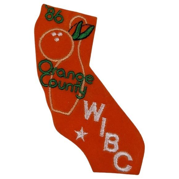 '86 Orange County California WIBC Embroidered Bowling Patch 80s CA - Picture 1 of 4